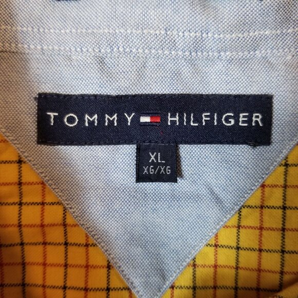 LOT OF 2 TOMMY HILFIGER Button Collar L/S Casual Shirts Yellow XL ~ 4488 - Picture 6 of 13